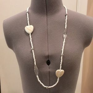 White Heart Necklace